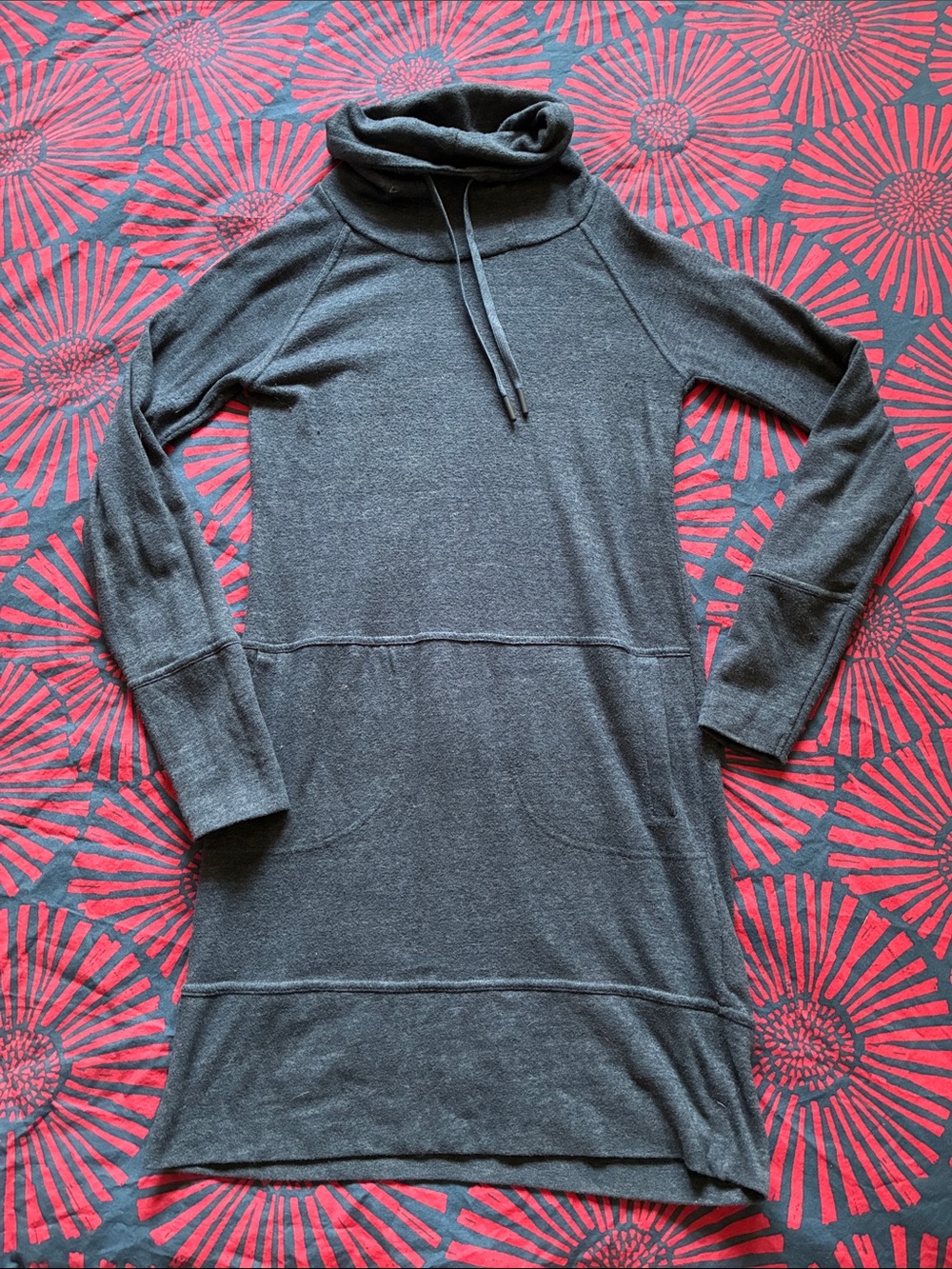 Prana Charcoal Gray/Blue Turtleneck Sweater Dress